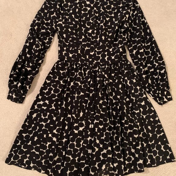 KATE SPADE ♠️ NEW YORK BLOT DOT SILK V-NECK DRESS Size 2 - Picture 6 of 6